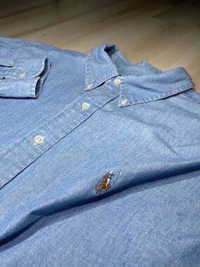 Polo Ralph Lauren Men’s Denim Chambray Sz XXL Classic Fit Button Down Shirt